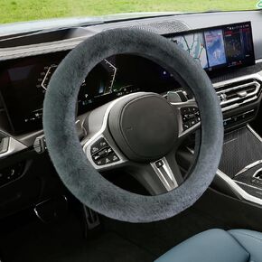 ASUBHA Fluffy Steering Wheel Cover, 14.5-15 inches Car Steering Wheel Cover, Soft Warm Non-Slip Car Interior Accessories, Wool Fur Steering Wheel Protector Universal for Most Vehicles