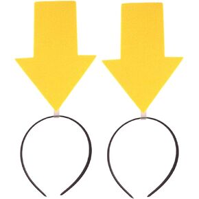 Beavorty Arrow Headband 4pcs Halloween Hair Hoop Yellow Arrow Boppers Funny Party Headband with Arrowhead Novelty Item Headpiece Photoshoot Props Costume