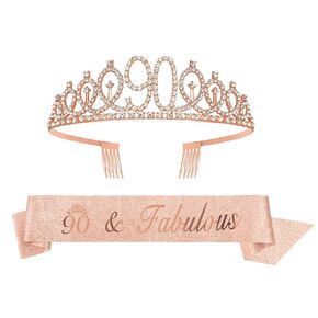 65th Birthday Gifts for Women, 65th Birthday Decorations for Women, Rose Gold Birthday Sash Crown, 65th Birthday Gift Ideas, Happy 65th Birthday Decorations, 65th Birthday Sash and Tiara