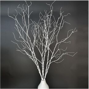 6 قطع 37 بوصة فروع مجعدة نابضة بالحياة أغصان صناعية جافة نباتات وهمية أعواد قابلة للانحناء لمزهريات يدوية الصنع ديكور منزلي لحفلات الزفاف والفنادق والمكتب in Kuwait
