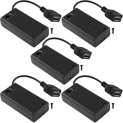MKBKLLJY 10Pcs AAA Battery Holder Pointed Black Cylindrical Battery Storage Case Holder 3 x 1.5V AAA Batteries to 18650 Batteries with Wiring Cap for 3 x 1.5V AAA Batteries Flashlight Torch RC in Kuwait