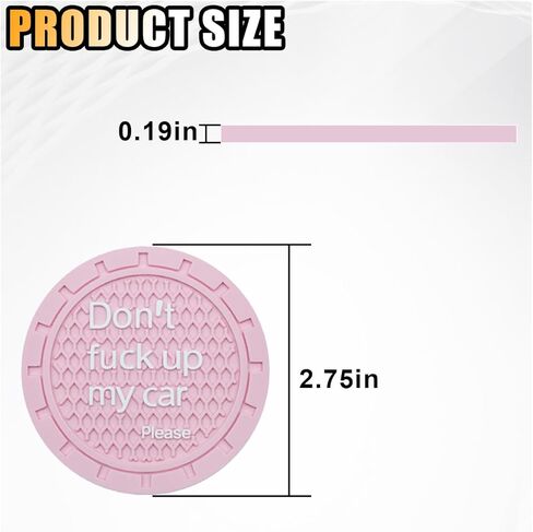 قطعتان من قواعد أكواب السيارة - حامل أكواب لوحدة التحكم في السيارة مقاس 2.75 بوصة غير قابل للانزلاق، سجادات أكواب مضادة للغبار مدمجة في قاعدة الأكواب، سجادات معزولة تلقائيًا وإكسسوارات داخلية عالمية لمعظم السيارات (أسود) in Kuwait