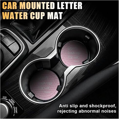 قطعتان من قواعد أكواب السيارة - حامل أكواب لوحدة التحكم في السيارة مقاس 2.75 بوصة غير قابل للانزلاق، سجادات أكواب مضادة للغبار مدمجة في قاعدة الأكواب، سجادات معزولة تلقائيًا وإكسسوارات داخلية عالمية لمعظم السيارات (أسود) in Kuwait