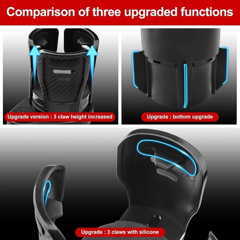 Car Cup Holder Expander Adapter, Vehicle-Mounted Auto Cup Holder and Organizer, 360 Degree Rotating Expandable Dual 2 in 1 Multifunctional Car Cup Holder for Snack Bottles Cups Drinks in Saudi Arabia