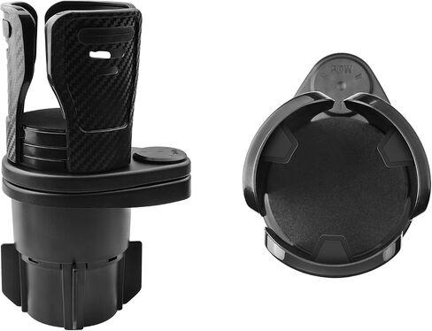 Car Cup Holder Expander Adapter, Vehicle-Mounted Auto Cup Holder and Organizer, 360 Degree Rotating Expandable Dual 2 in 1 Multifunctional Car Cup Holder for Snack Bottles Cups Drinks in Saudi Arabia