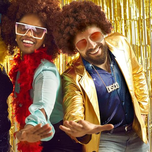 Sintege Mens 70s 80s Disco Costume Set Disco Shiny Shirts Luxury Sequins Long Sleeve Shirts for Halloween Mardi Gras Party in Kuwait