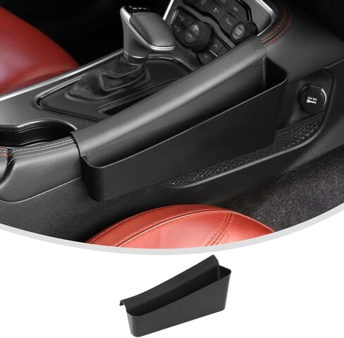 Linskip Center Console Storage Organizer Compatible with 2015-2023 Dodge Challenger, Gear Shift Side Tray for Challenger Interior Accessories(Black) in Kuwait