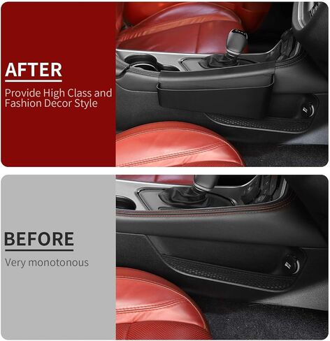 Linskip Center Console Storage Organizer Compatible with 2015-2023 Dodge Challenger, Gear Shift Side Tray for Challenger Interior Accessories(Black) in Kuwait