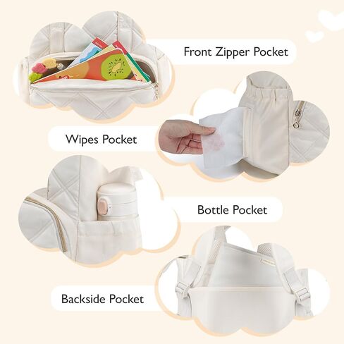 mommore Diaper Bag Backpack, Small Diaper Backpack for Travel, Lightweight Drawstring Baby Bag with Stroller Straps in Kuwait