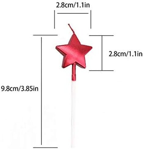10 Cute Heart Shaped and Star Birthday Candles Multi Color Cake Candle Toppers for Party Wedding Cake Decoration Supplies Cute Birthday Decorations (Classic, Heart Star) in Saudi Arabia