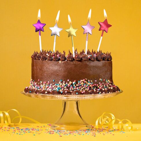 10 Cute Heart Shaped and Star Birthday Candles Multi Color Cake Candle Toppers for Party Wedding Cake Decoration Supplies Cute Birthday Decorations (Classic, Heart Star) in Saudi Arabia