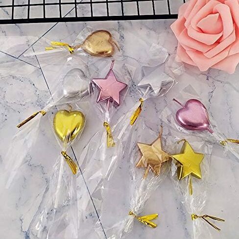 10 Cute Heart Shaped and Star Birthday Candles Multi Color Cake Candle Toppers for Party Wedding Cake Decoration Supplies Cute Birthday Decorations (Classic, Heart Star) in Saudi Arabia