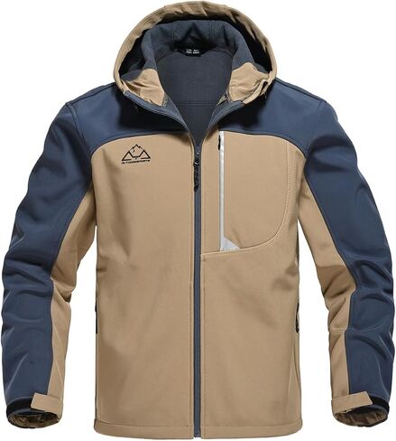 BGOWATU Men's Lightweight Fleece Lined Hooded Softshell Winter Jacket Water Resistant Hiking Fall Casual Windbreaker in Saudi Arabia