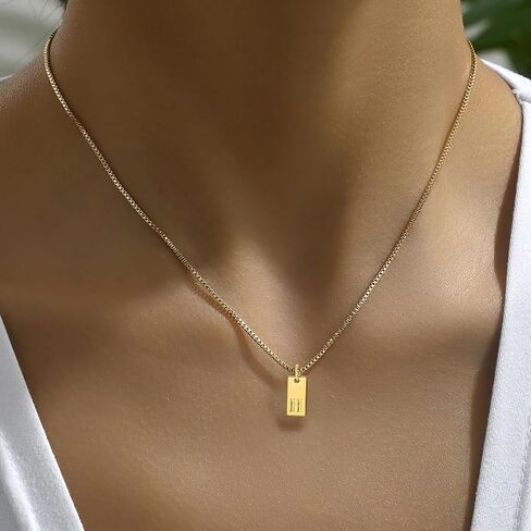 Gold Initial Necklace for Women, Unique Gold Letter Necklace, Dainty Gold Name Necklace, Personalized Initial Tag Pendant Necklace for Women in Saudi Arabia
