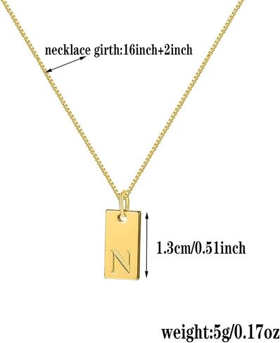 Gold Initial Necklace for Women, Unique Gold Letter Necklace, Dainty Gold Name Necklace, Personalized Initial Tag Pendant Necklace for Women in Saudi Arabia