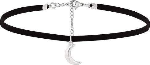 Sacina Goth Boho Hippie Crescent Moon Choker Necklace، قلادة سوداء، عيد الهالوين عيد الميلاد السنة الجديدة Goth Boho مجوهرات هدية للنساء in Saudi Arabia