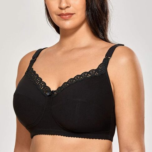 Gratlin Women's Plus Size Cotton Nursing Bra Support Wireless Breastfeeding Maternity Bras in Kuwait