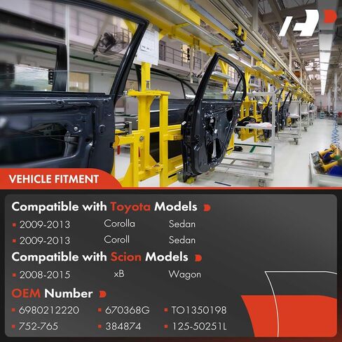 منظم نوافذ كهربائي ممتاز بدون محرك متوافق مع Scion xB 2008-2015 Toyota Corolla 2009-2013 جانب السائق الأيسر الأمامي in Saudi Arabia