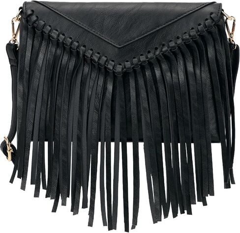 KouLi Buir Tassel Crossbody Purse for Women PU Leather Western Hobo Fringe Handbag Shoulder Bag in Kuwait