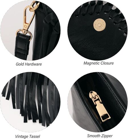 KouLi Buir Tassel Crossbody Purse for Women PU Leather Western Hobo Fringe Handbag Shoulder Bag in Kuwait