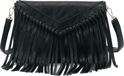 KouLi Buir Tassel Crossbody Purse for Women PU Leather Western Hobo Fringe Handbag Shoulder Bag in Kuwait