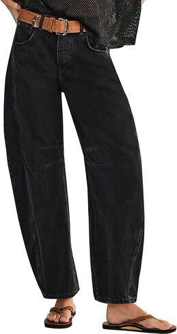 LifeShe Wide Leg Jeans Woman Low Rise Baggy Jeans Elastic Barrel Jean Boyfriend Loose Denim Pants in Saudi Arabia