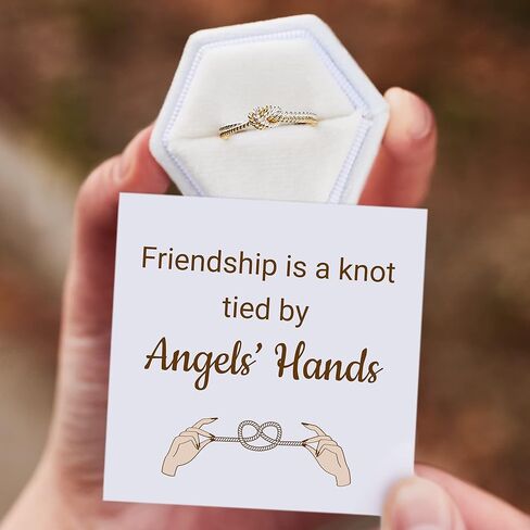 STORYJEWELLERY Story Jewellery أفضل خاتم صديق، 925 خاتم عقدة الصداقة من الفضة الاسترليني للنساء، خاتم مجوهرات هدية لأفضل الأصدقاء، خاتم Bff لأفضل الأصدقاء، خاتم الأخوات 09 in Kuwait