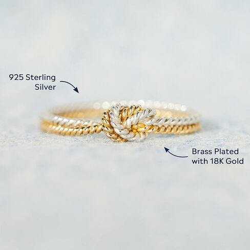 STORYJEWELLERY Story Jewellery أفضل خاتم صديق، 925 خاتم عقدة الصداقة من الفضة الاسترليني للنساء، خاتم مجوهرات هدية لأفضل الأصدقاء، خاتم Bff لأفضل الأصدقاء، خاتم الأخوات 09 in Kuwait