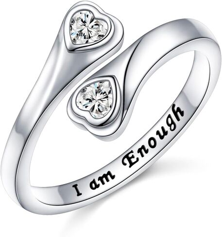 925 Sterling Silver Cubic Zircon Inspirational Encouragement Warm Ring Adjustable Open Flower Rings Birthday Festivals Thanksgiving Day Present For Women in Kuwait