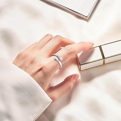 925 Sterling Silver Cubic Zircon Inspirational Encouragement Warm Ring Adjustable Open Flower Rings Birthday Festivals Thanksgiving Day Present For Women in Kuwait