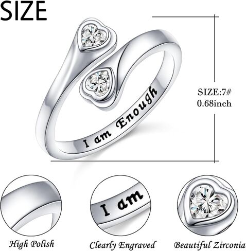 925 Sterling Silver Cubic Zircon Inspirational Encouragement Warm Ring Adjustable Open Flower Rings Birthday Festivals Thanksgiving Day Present For Women in Kuwait