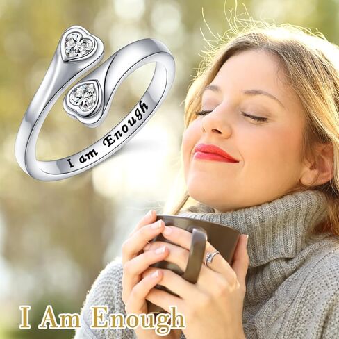 925 Sterling Silver Cubic Zircon Inspirational Encouragement Warm Ring Adjustable Open Flower Rings Birthday Festivals Thanksgiving Day Present For Women in Kuwait