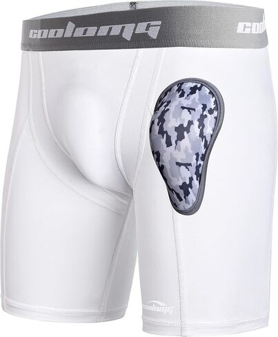 COOLOMG Mens Compression Shorts with Cup Athletic Sliding Underwear for Baseball Football MMA Lacrosse Field Hockey in Kuwait