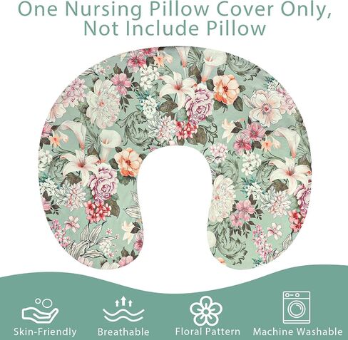 Nursing Pillow Cover for Baby Girls Boys, Breastfeeding Pillow Cover, Stretchy Removable Feeding Pillow Case for Newborns, Ultra Soft and Comfortable Nursing Pillow Slipcover, Daisy Floral in Saudi Arabia