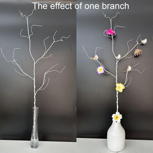 6 قطع 37 بوصة فروع مجعدة نابضة بالحياة أغصان صناعية جافة نباتات وهمية أعواد قابلة للانحناء لمزهريات يدوية الصنع ديكور منزلي لحفلات الزفاف والفنادق والمكتب in Kuwait
