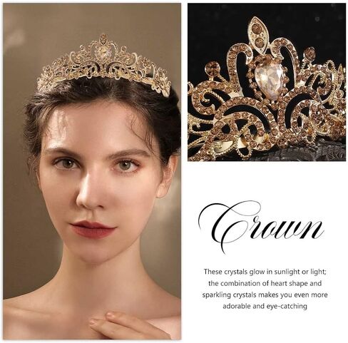Kilshye Crystal Wedding Crowns and Tiaras Rhinestone Bridal Headband Prom Princess Headpiece for Women and Girls in Saudi Arabia