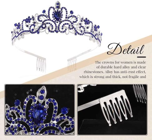 Kilshye Crystal Wedding Crowns and Tiaras Rhinestone Bridal Headband Prom Princess Headpiece for Women and Girls in Kuwait
