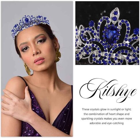 Kilshye Crystal Wedding Crowns and Tiaras Rhinestone Bridal Headband Prom Princess Headpiece for Women and Girls in Kuwait