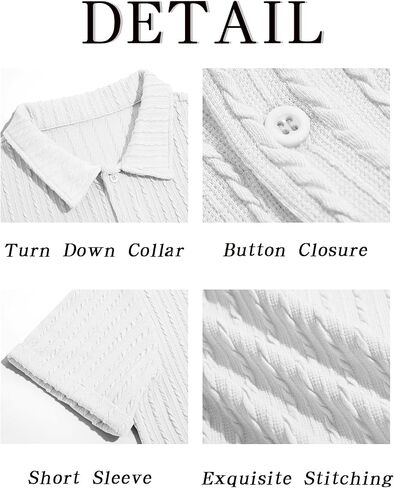 Runcati Men's Casual Button Down Shirts Short Sleeve Textured Shirt Summer Beach Tops in Saudi Arabia