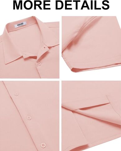 COOFANDY Men's Casual Button Down Shirts Short Sleeve Wrinkle-Free Summer Beach Wear in Saudi Arabia