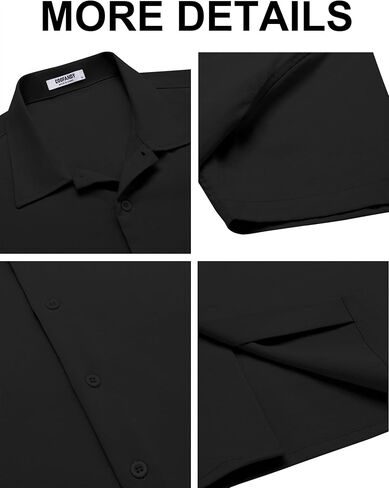 COOFANDY Men's Casual Button Down Shirts Short Sleeve Wrinkle-Free Summer Beach Wear in Saudi Arabia