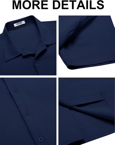 COOFANDY Men's Casual Button Down Shirts Short Sleeve Wrinkle-Free Summer Beach Wear in Saudi Arabia