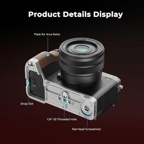 SmallRig A7C II / A7CR Handgrip L-Shape Grip for Sony Alpha 7C II/Alpha 7CR, Quick Release Plate for Arca, Lightweight Silicone Side Handle, for Quickly Switch on Tripods/Handheld Shooting - 4797 in Saudi Arabia