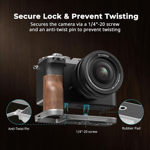 SmallRig A7C II / A7CR Handgrip L-Shape Grip for Sony Alpha 7C II/Alpha 7CR, Quick Release Plate for Arca, Lightweight Silicone Side Handle, for Quickly Switch on Tripods/Handheld Shooting - 4797 in Saudi Arabia