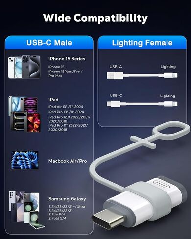 MoKo Lightning Female to USB C Male Adapter 4 Pack, USB-C to Lightning Adapter for iPhone 15 Pro Max Plus, iPad Air/Pro, iPhone to USB C Adapter Support Charging/Data Sync, NOT for Audio/OTG in Saudi Arabia