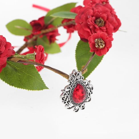 Bubbmi Elf Costume Flower Crown Headband with Pendant, Woodland Forest Crown Fairy Goddess Tiara, Festival Party Headpiece for Women in Kuwait