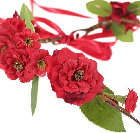Bubbmi Elf Costume Flower Crown Headband with Pendant, Woodland Forest Crown Fairy Goddess Tiara, Festival Party Headpiece for Women in Kuwait