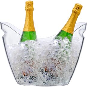 Ice Bucket Wine Bucket，Clear Acrylic 4 Liter Plastic Tub for Drinks and Parties, Food Grade, Perfect for Wine, Champagne or Beer Bottles