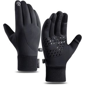 Unisex Winter Ski and Snow Gloves - Thermal Warm Touch Screen Gloves for Outdoor Activities (Black-Size XL)