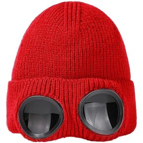 Spevert Ski Goggle Hat for Men Women,Warm Winter Stylish Hat Outdoor Sports Cap Ribbed Knit Unisex Hat